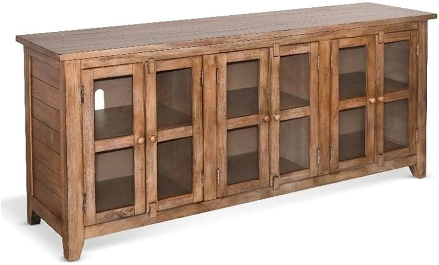 Sunny Designs Doe Valley 70" Transitional Wood TV Cabinet in Taupe Brown | Amazon (US)