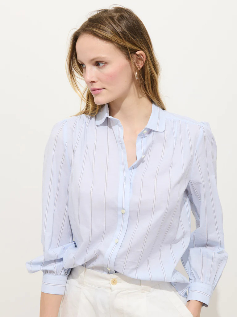 Hannah Striped Shirt In Cotton Voile | Alex Mill