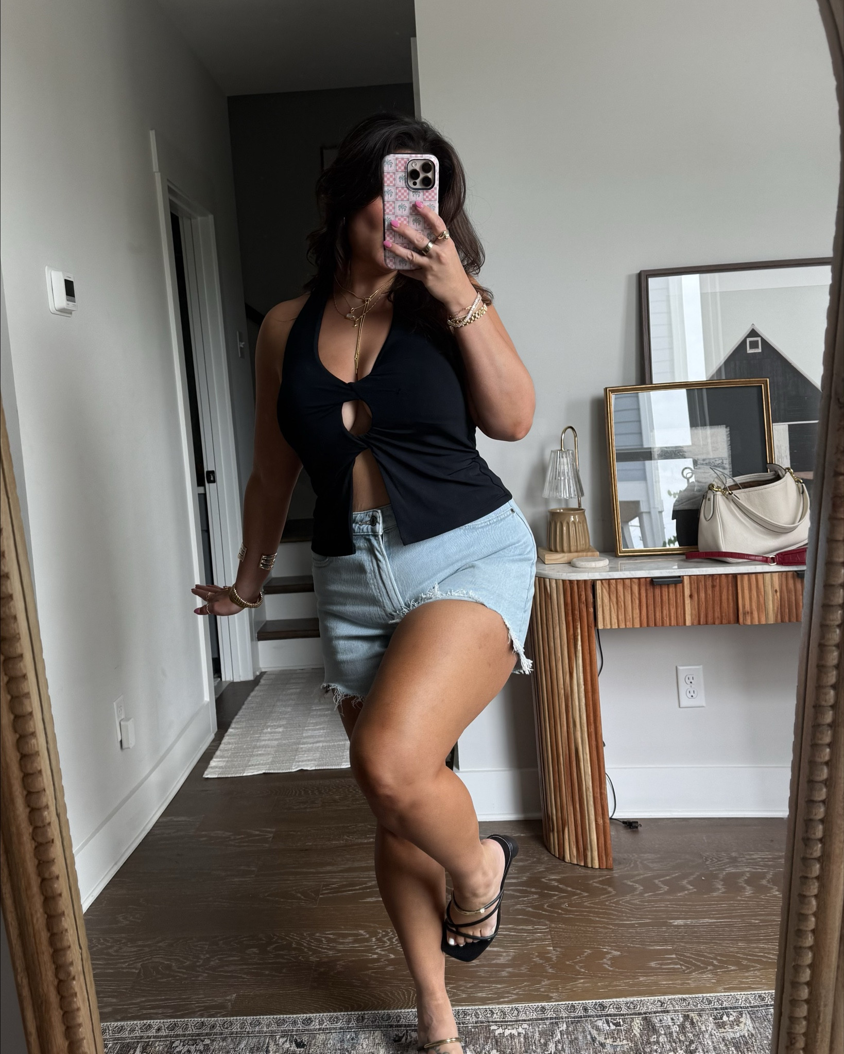 Size large top, size 31 curve love shorts! $25 off $100 or $50 off $150 right now! 

#LTKSaleAlert #LTKMidsize #LTKSeasonal