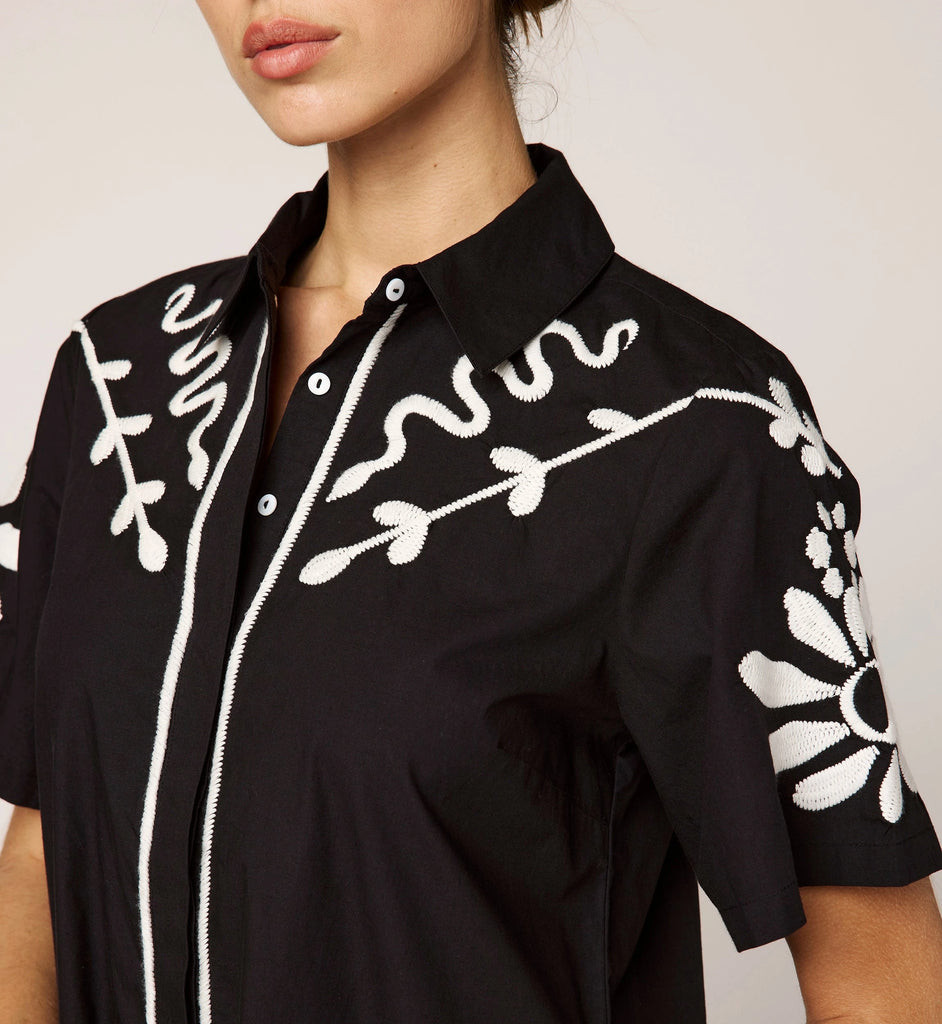 Riya Mini Dress | Black/Ivory | Cleobella