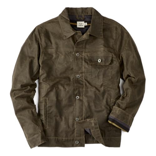 Flint and Tinder flannel-lined waxed trucker jacket