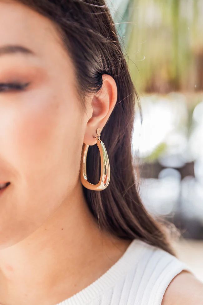 Relive The Past Gold Earrings | Pink Lily