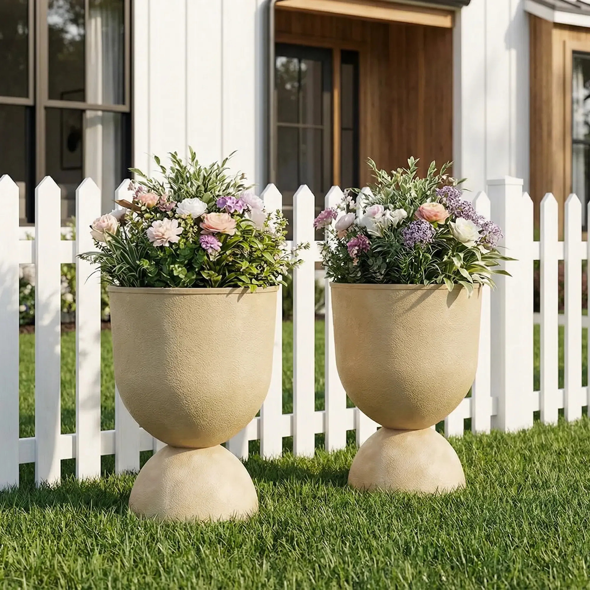 Modern Decorative Garden Pots for Indoor & Outdoor Use (Set of 2) | Wayfair North America