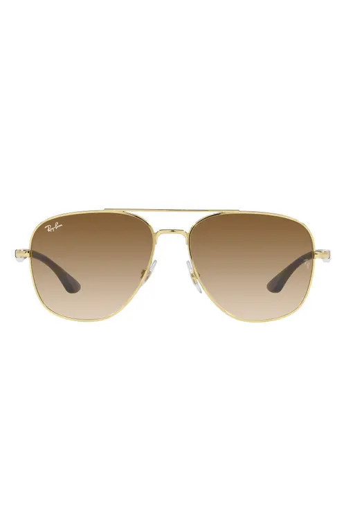 Ray-Ban 56mm Gradient Square Sunglasses in Arista/Clear Gradient Brown at Nordstrom | Nordstrom