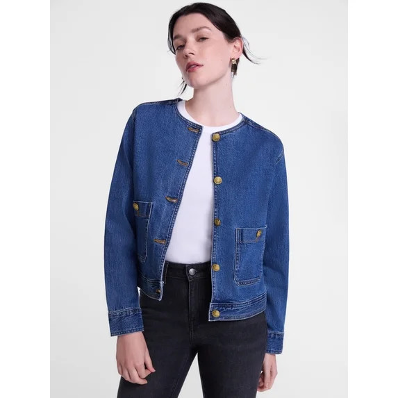 Scenario Women's and Women's Plus Denim Jacket, Sizes XS-4X | Walmart (US)