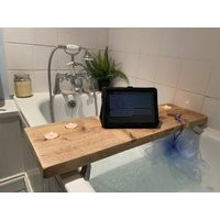 Bath Board - Rustic Caddy Bathroom Accessories Home Decor Tray Wine Holder Candle Bathtub | Etsy (UK)