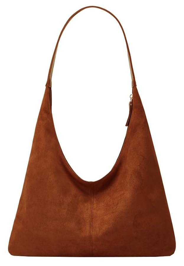 Trendy Suede Crescent Shoulder Bag Women Tote Bag Satchels Crossbody Purse Top-handle Travel Coll... | Amazon (US)