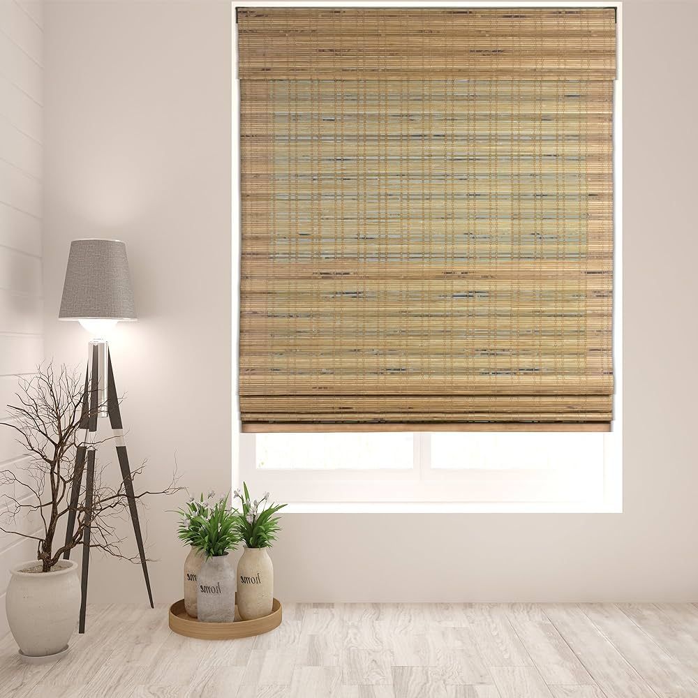 ARLO BLINDS Bamboo Roman Shades, Tuscan, 32" W x 74" H,Cordless Light Filtering/Sheer Window Blin... | Amazon (US)