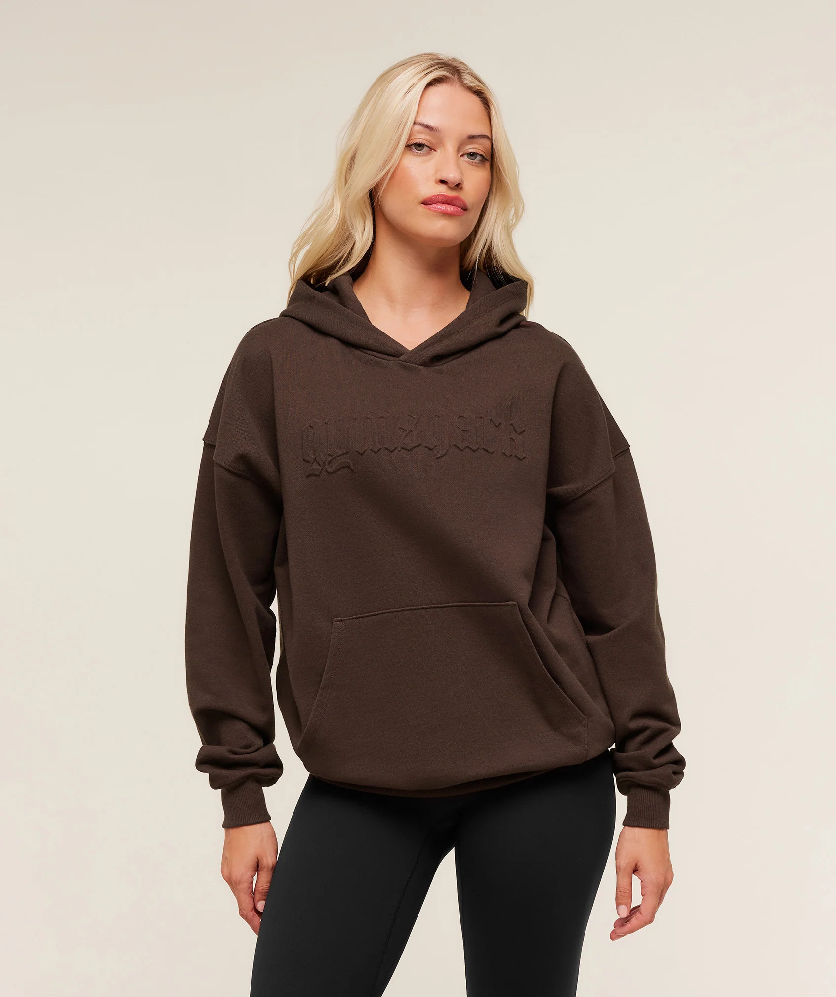 Gymshark Embossed Graphic Oversized Hoodie - Archive Brown | Gymshark US