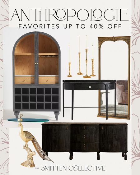The Fern arched bar cabinet, oversized dressing mirror, console table, sideboard, peacock table, and Lumiere candlesticks from Anthropologie are all favorites of mine and on sale up to 40% off! 

#LTKhome #LTKsalealert #LTKstyletip