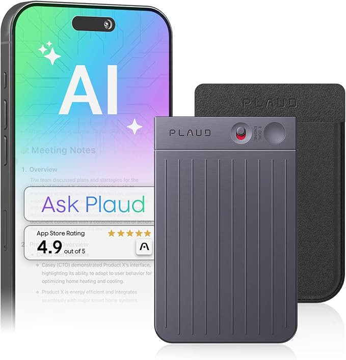 Plaud Note AI Voice Recorder, Voice Recorder w/Case, App Control, Transcribe & Summarize with AI ... | Amazon (US)