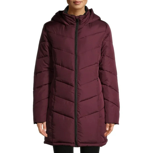 Big Chill Women's Chevron Quilted Puffer Coat | Walmart (US)