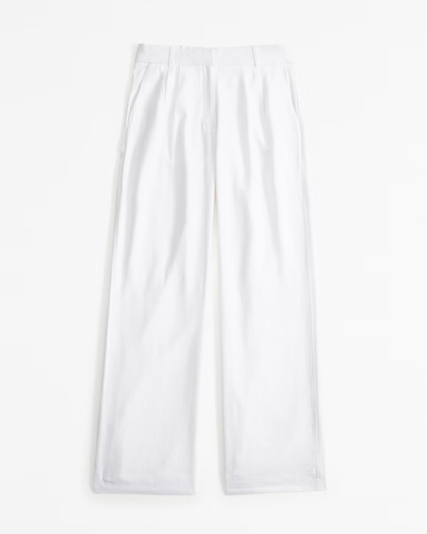 A&F Sloane Low Rise Tailored Linen-Blend Pant | Abercrombie & Fitch (US)