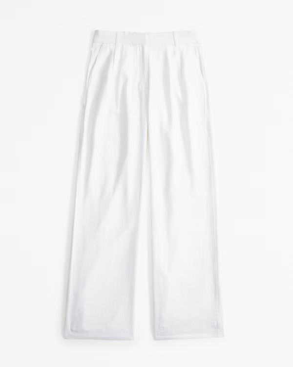Women's A&F Sloane Low Rise Tailored Linen-Blend Pant | Women's Bottoms | Abercrombie.com | Abercrombie & Fitch (US)