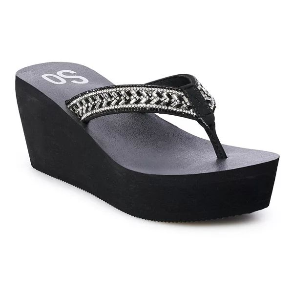 SO® Bubbly Women's Wedge Sandals | Kohl's