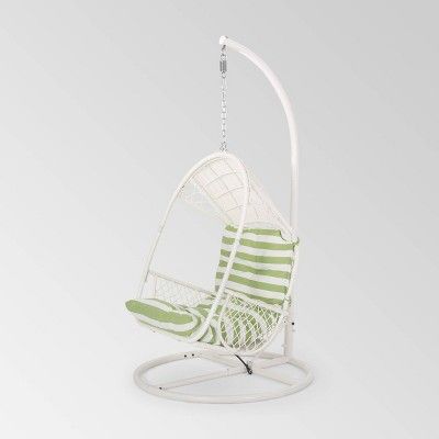 Malia Outdoor Wicker Hanging Chair with Stand - Christopher Knight Home | Target