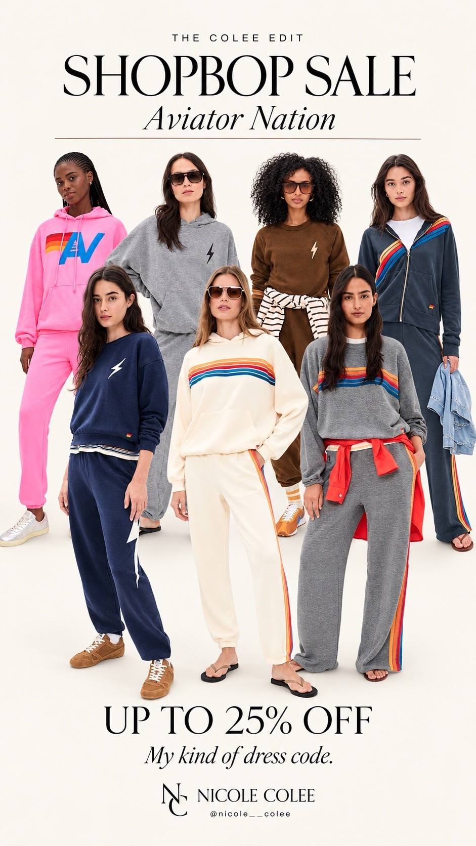 My kind of dress code: matching sweats with a little main-character energy. 😉⚡️ use code FALL

Rounded up my Aviator Nation favorites—from retro rainbow stripes to neutrals and that hot pink moment. For travel days, coffee runs, and looking cute with very little effort.

Shop my picks and use code FALL for up to 25% off eligible styles at Shopbop. 🤎

#LTKSaleAlert #LTKStyleTip #LTKTravel

#LTKdayinmylife #LTKgrwm #LTKootd