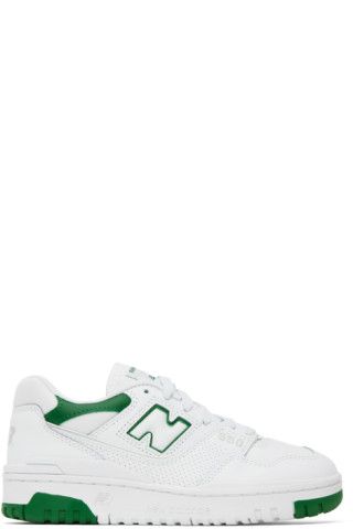 White & Green 550 Sneakers | SSENSE