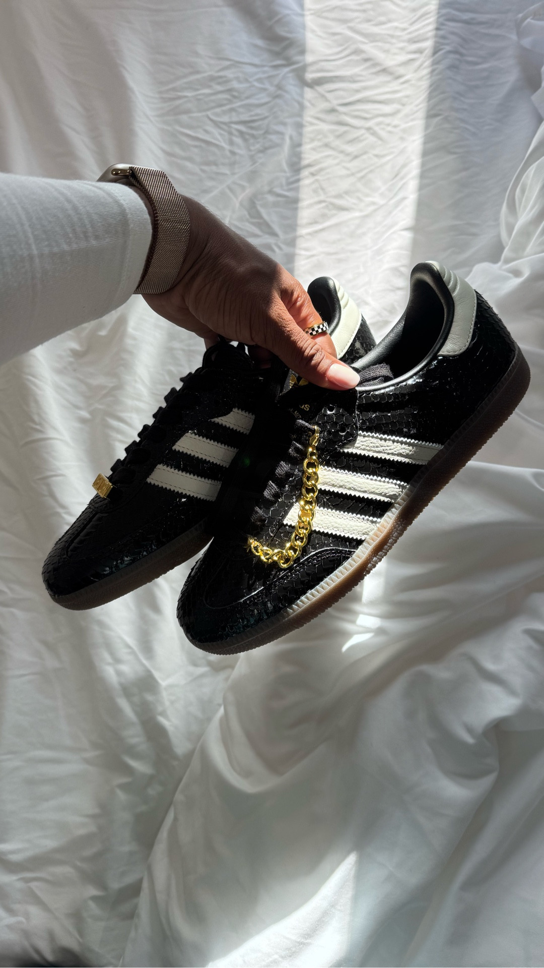 I can never pass up a personalization station, so I had to get these black snakeskin Samba’s personalized with a charm and chain at the Adidas store on Broadway! Obsessed! ￼

#LTKootd #LTKdayinmylife #LTKgrwm