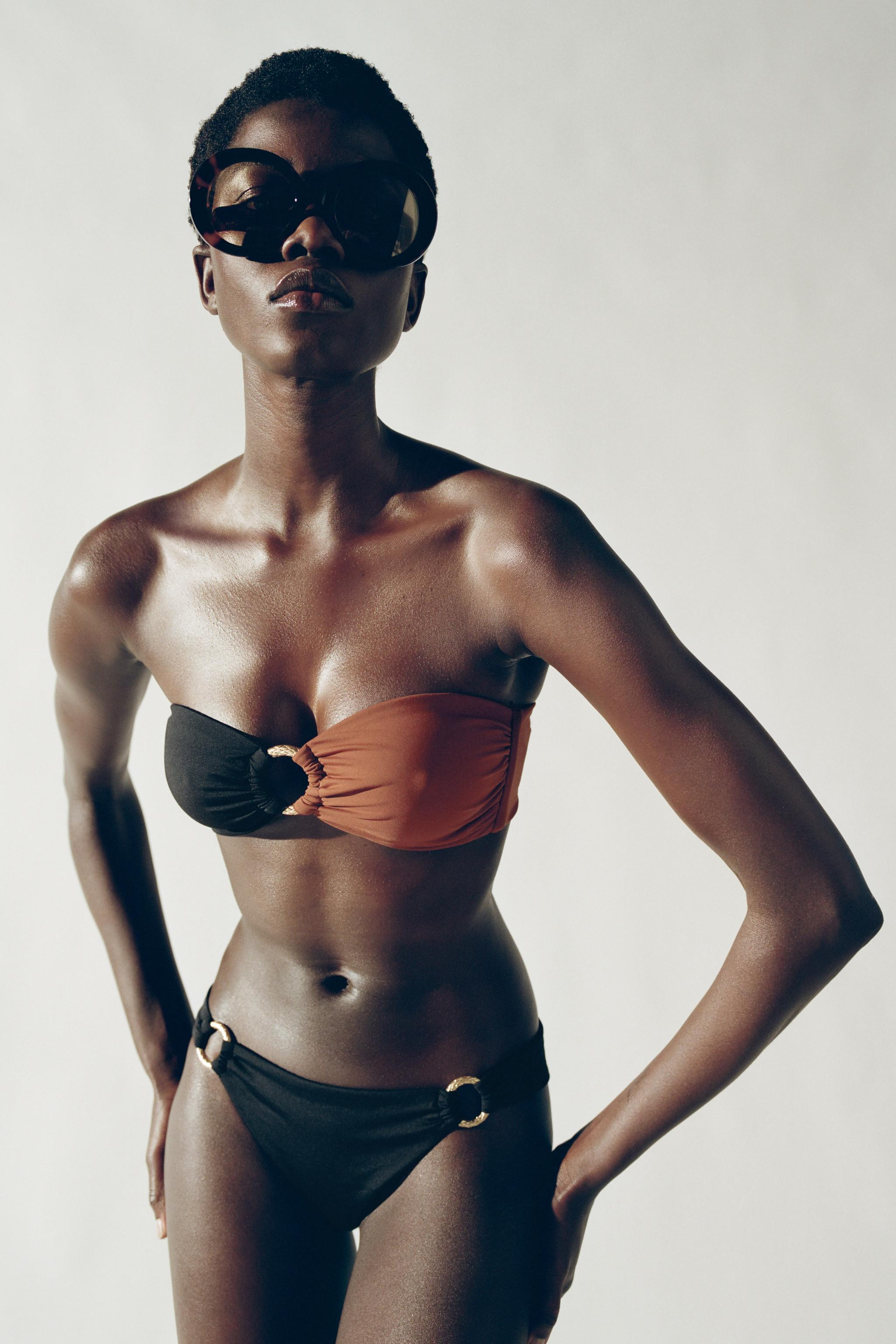 HAUT DE BIKINI BANDEAU AVEC D\u00c9TAIL M\u00c9TALLIQUE | Zara FR