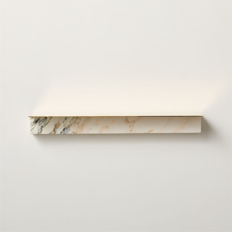 Leva Golden Calacatta Marble Wall Shelf 28" + Reviews | CB2 | CB2