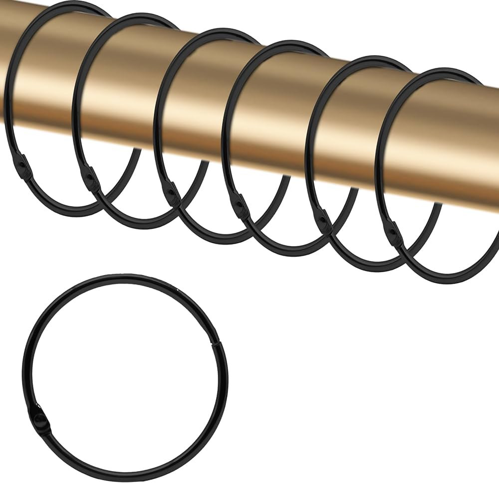 24 Pcs Shower Curtain Hooks Rings, Rustproof Metal Shower Curtain Rings for Bathroom, Circular De... | Amazon (US)