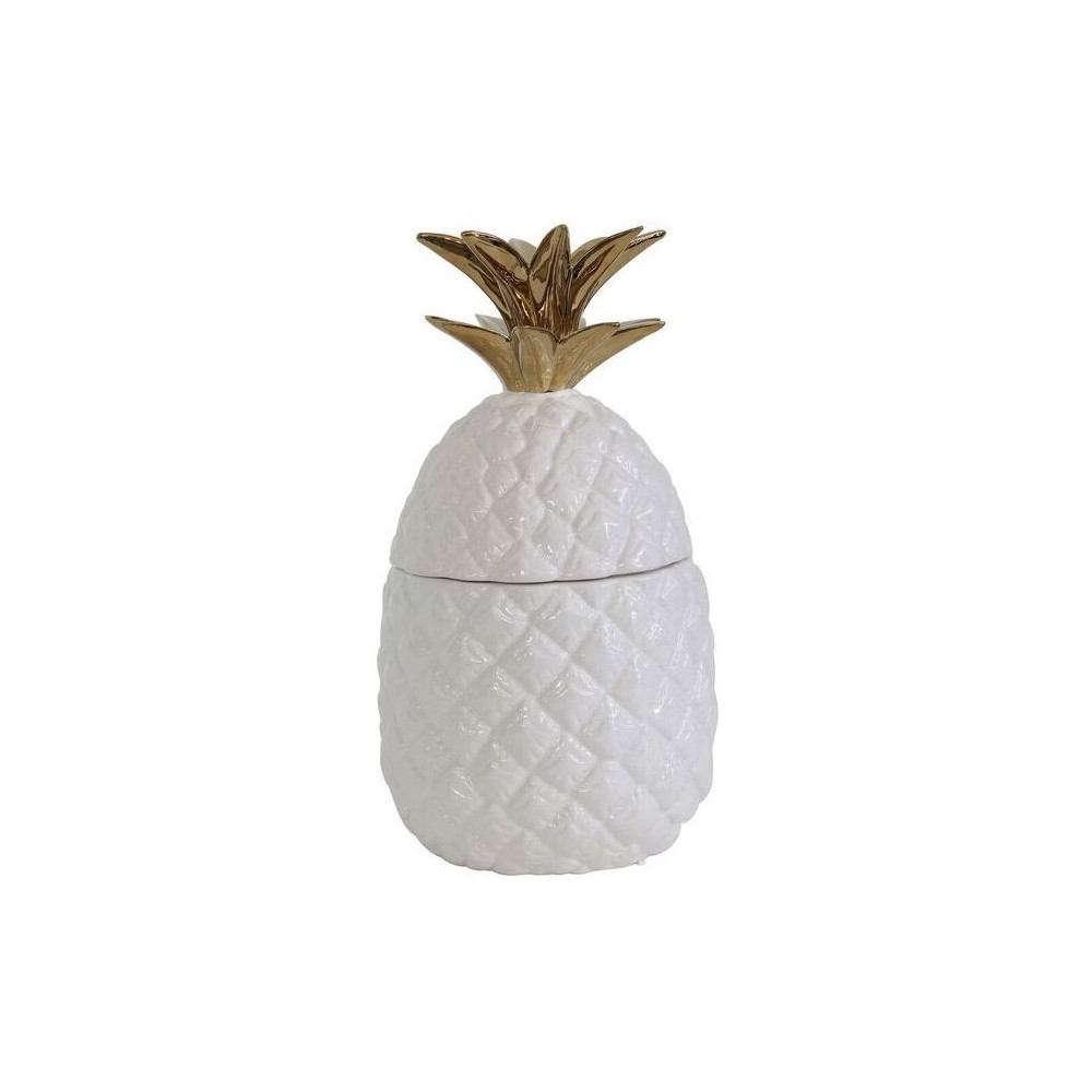 Ceramic Pineapple Shaped Jar - White/Gold - 3R Studios, White Gold | Target
