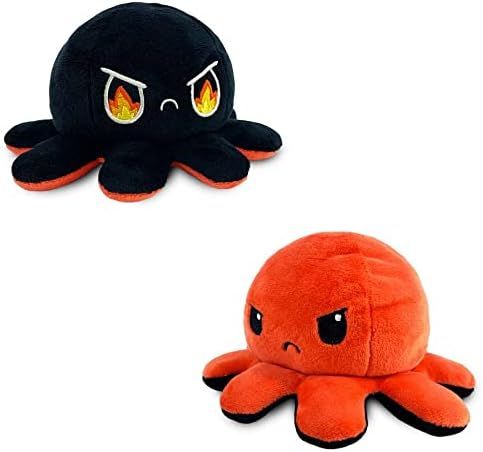 TeeTurtle | The Original Reversible Octopus Plushie | Patented Design | Angry RED + RAGE Black | Sho | Amazon (US)