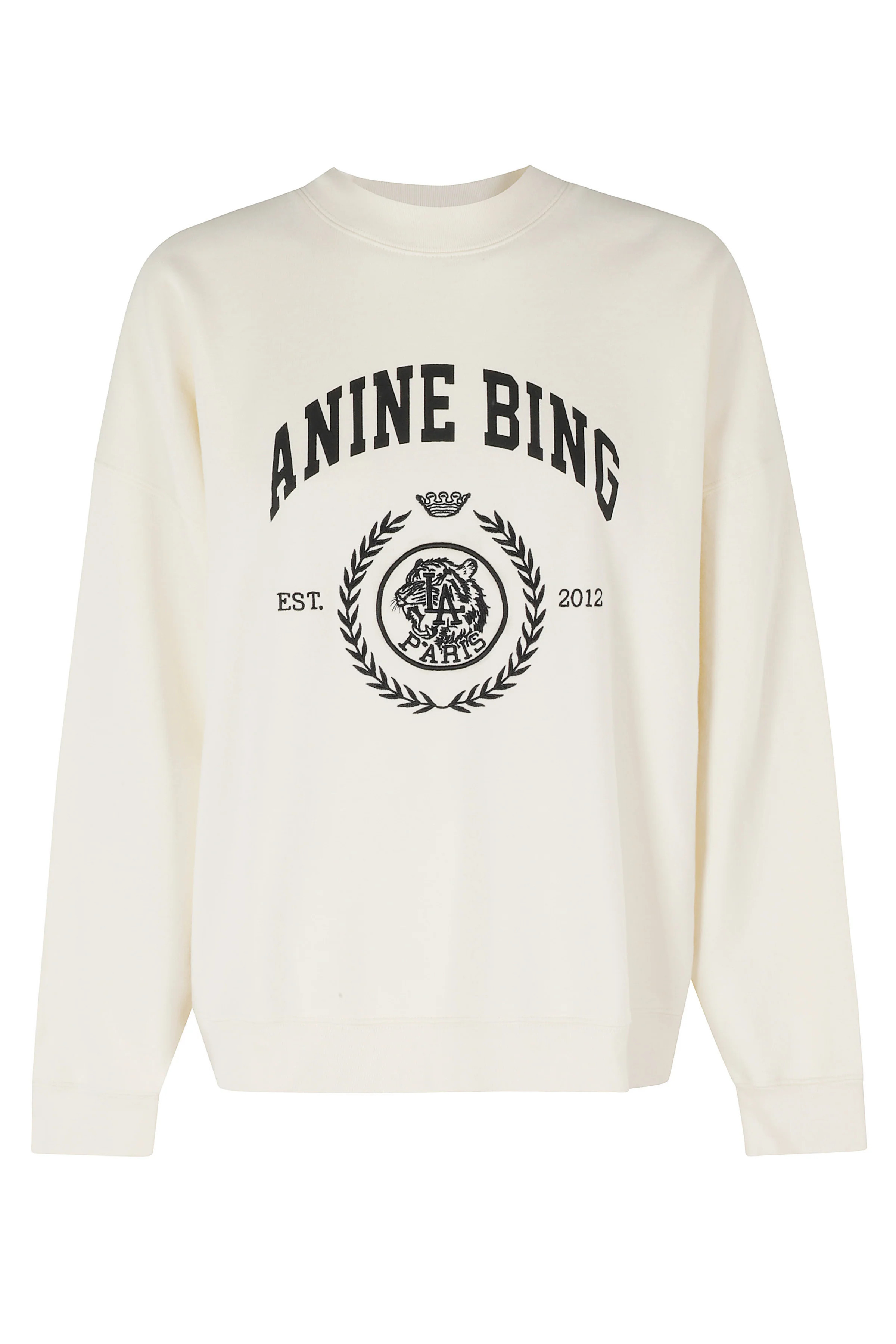 Cream Miles Sweatshirt Collegiate Printed Cotton Sweatshirt | Shop Simon
