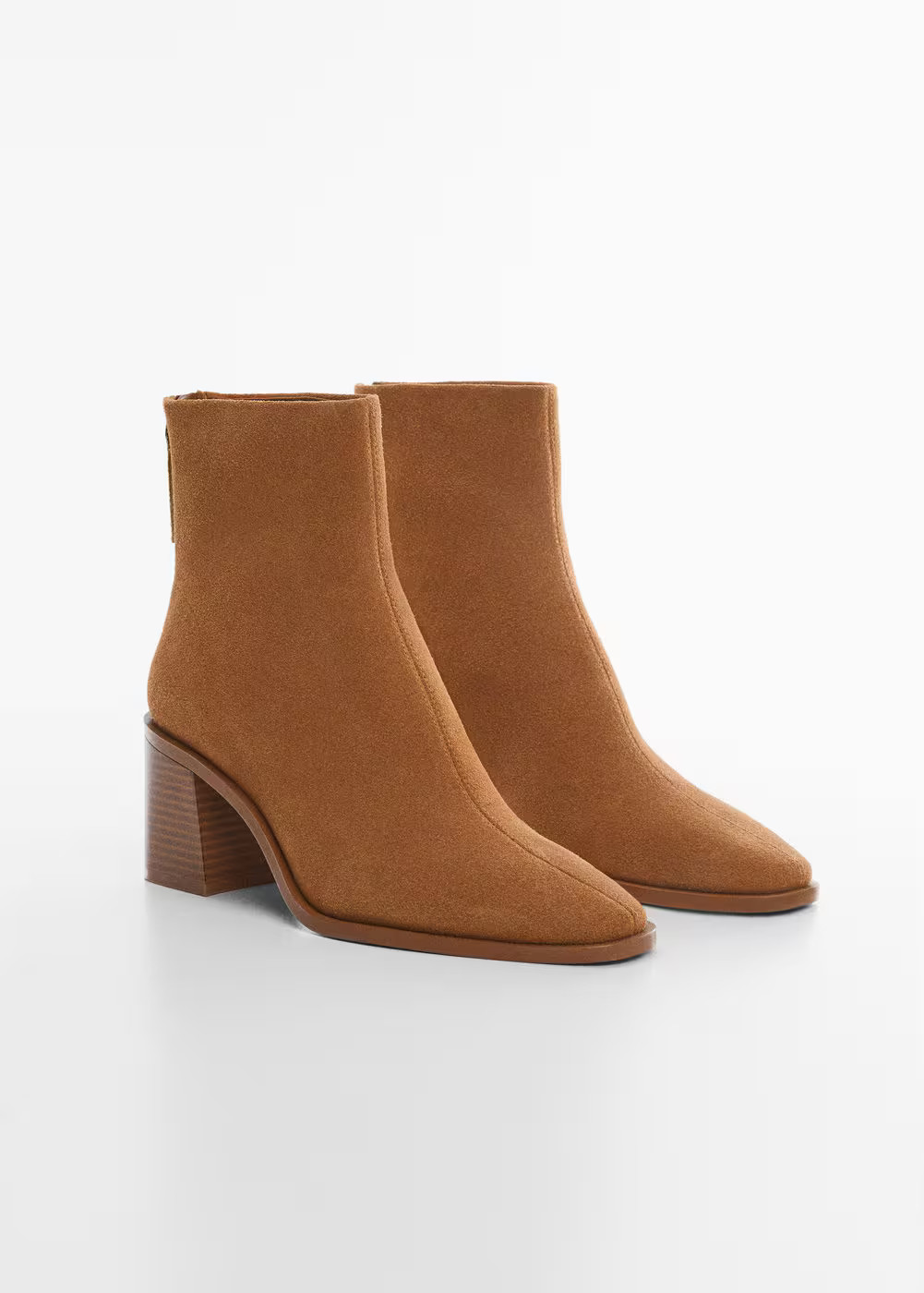 Heel suede ankle boot -  Women | Mango USA | MANGO (US)