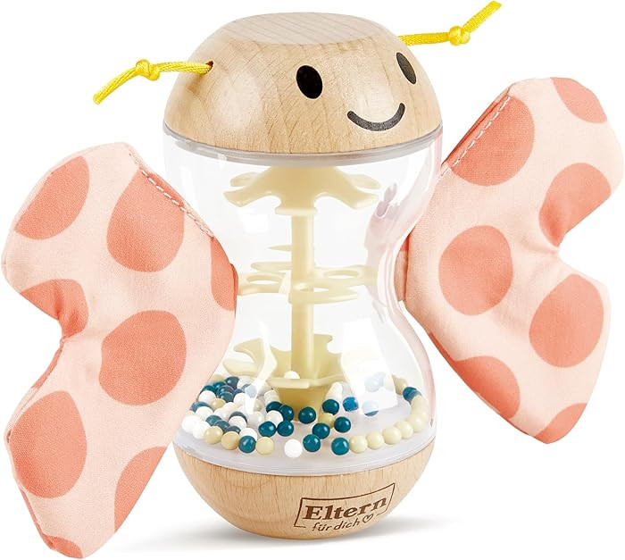 Hape Wooden Rainstick Rattle - Rosalie Wooden Rain Stick Colorful Butterfly Shape with Removable ... | Amazon (US)