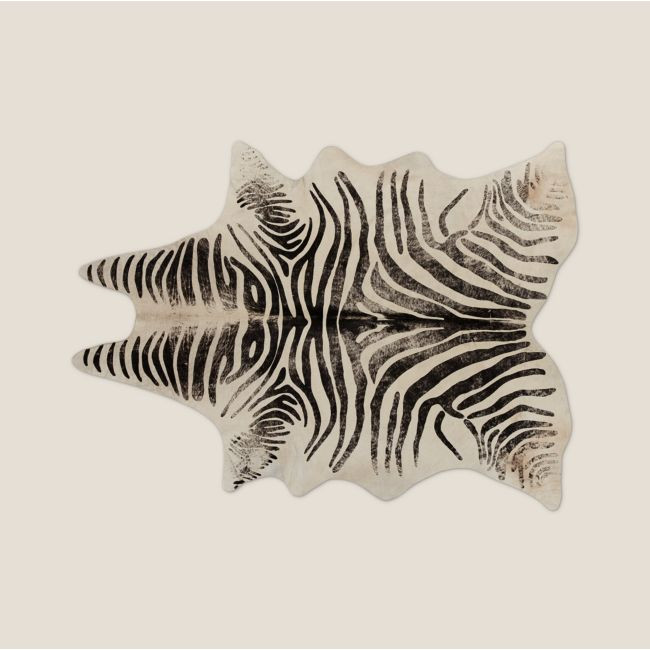 Distressed Faux Zebra Hide Area Rug 5'x8' | CB2