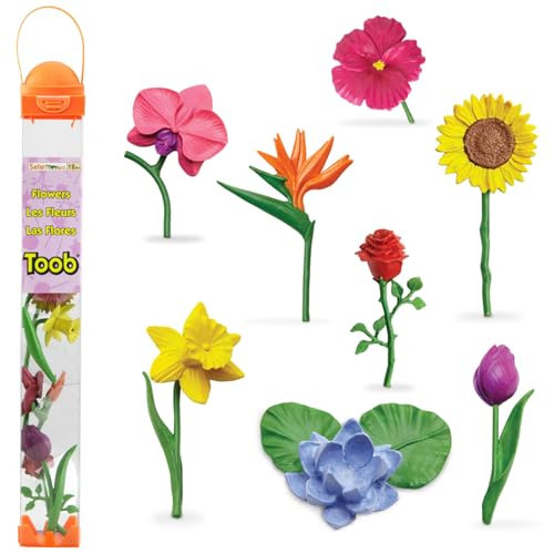 Safari Ltd. Flowers TOOB - Mini Figurines of Rose, Tulip, Hibiscus, Bird of Paradise, Daffodil, Sunflower, Lotus, Orchid - Educational Toy Figures For Boys, Girls & Kids Ages 3+ | Amazon (US)