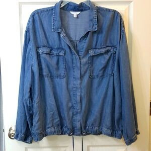 Time n True Woman's Cropped Chambray Jacket XXXL 22 | Poshmark