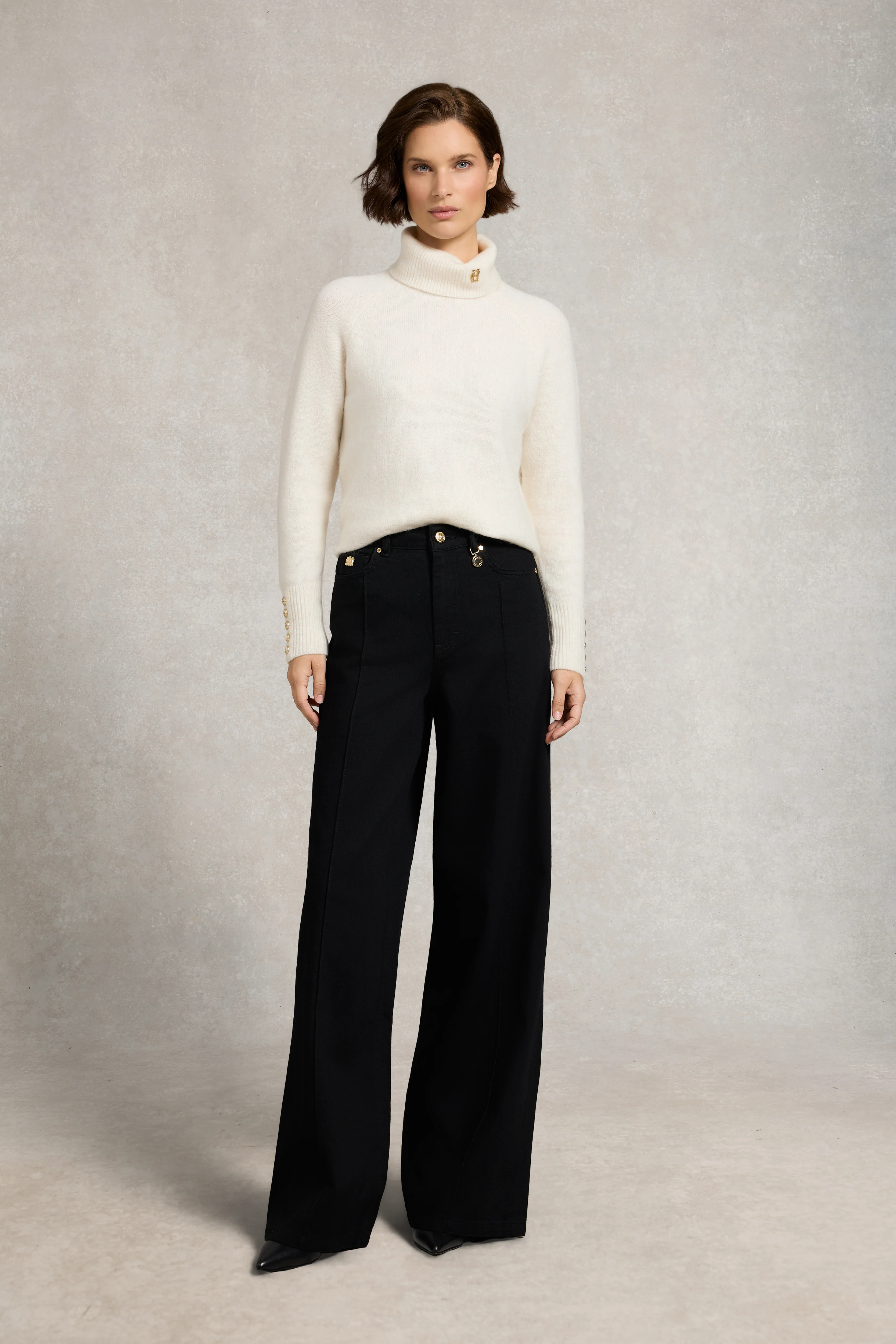 Lily Wide Leg Jean (Black) | Holland Cooper
