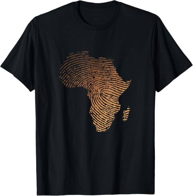Melanin Shades Africa Map - Africa DNA Fingerprint T-Shirt | Amazon (US)
