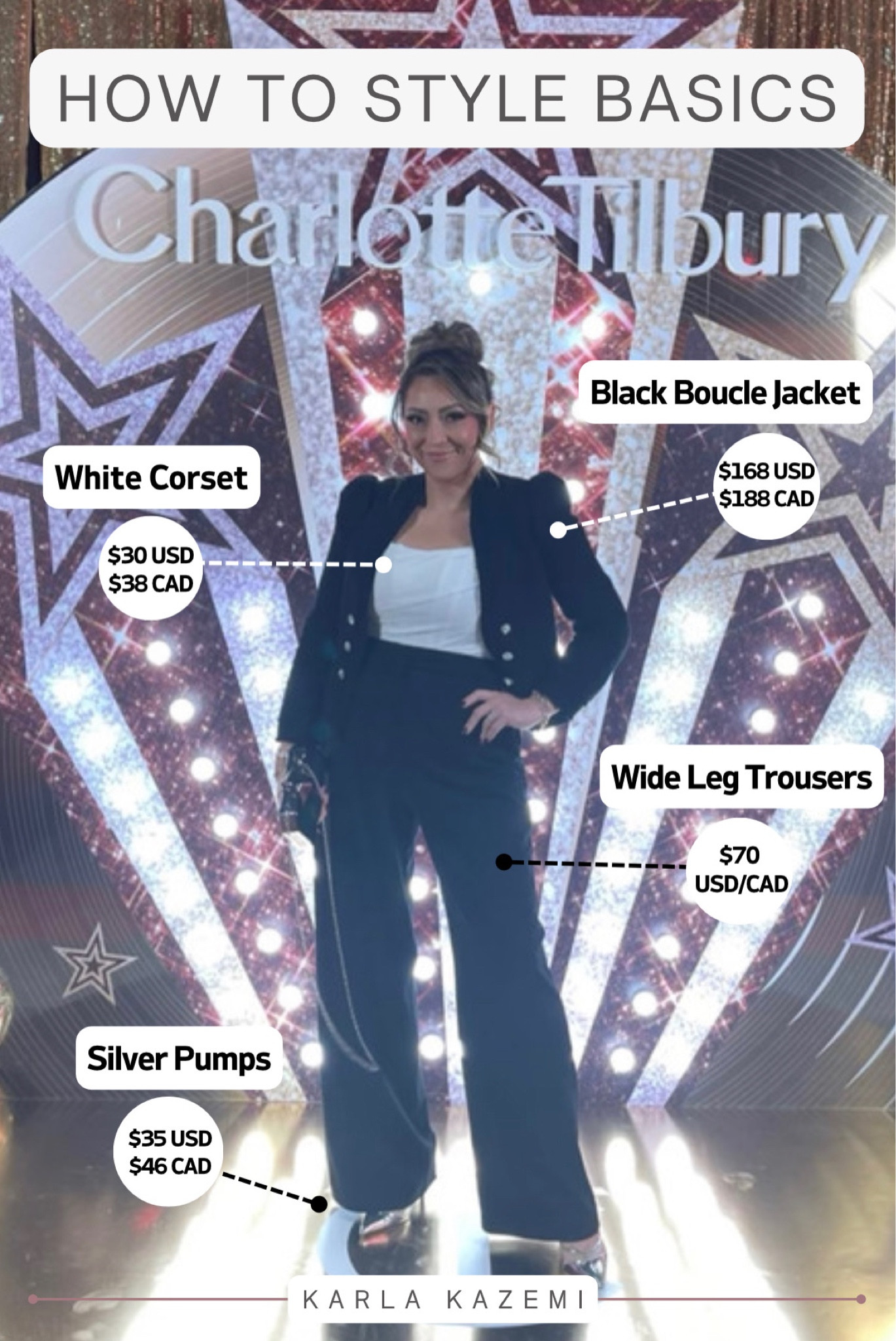 Fix all your styling problems by doing this one thing🙈
Start building your dream closet with ✨BASICS✨
It’s so exciting to buy trending items because they’re so fun and cute and all the things. However, they often leave you feeling like you have nothing to wear, even when you have a closet full of clothes…guilty on this one😅 
I’m finding my style as a mama of 3 and starting with the basics. This is a series I’m so excited to share with you! I’ve started by sharing videos, but here I breakdown outfit formulas that work and basics that are wearable from dropping kiddos off at school, to working at home, and dressing pieces up to fit a nicer occasion. 
Here I’m breaking down how to dress up basics like trousers and corset for a holiday party or event💕

OUTFIT BREAKDOWN:
💫 White corset, size Large
💫 Black Trousers, Size 10
💫 Black Jacket/blazer/sweater, any of these will work fabulously!
💫 Silver heels, such a statement and ties it all in together 
💫 Silver evening bag, goes well with the shoes and ties it all together🫶

❤️Let’s go on this journey  and build our dream wardrobes together ❤️







Affordable fashion, basics, Fall basics, winter basics, Fall outfit, winter outfit, midsize outfit, outfit formula, holiday outfit idea, Christmas outfit, Christmas party, thanksgiving outfit, thanksgiving party, midsize holiday outfit, how to style silver shoes, how to style corset, how to style trousers, elevated fashion chic style, elevated chic, classic style, easy outfit, mom outfit, that girl outfit, holiday gift idea, Karla Kazemi, Latina. 

#LTKstyletip #LTKHoliday #LTKmidsize