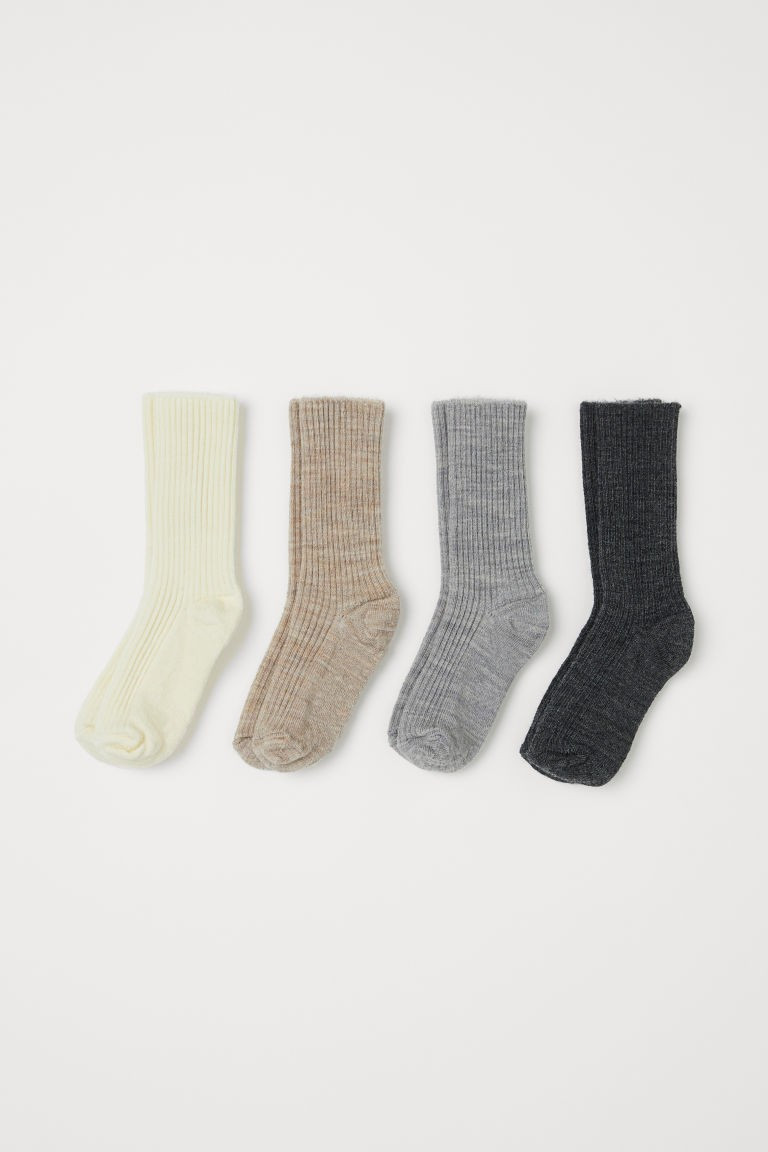 H & M - 4-pack Wool-blend Socks - Gray | H&M (US + CA)