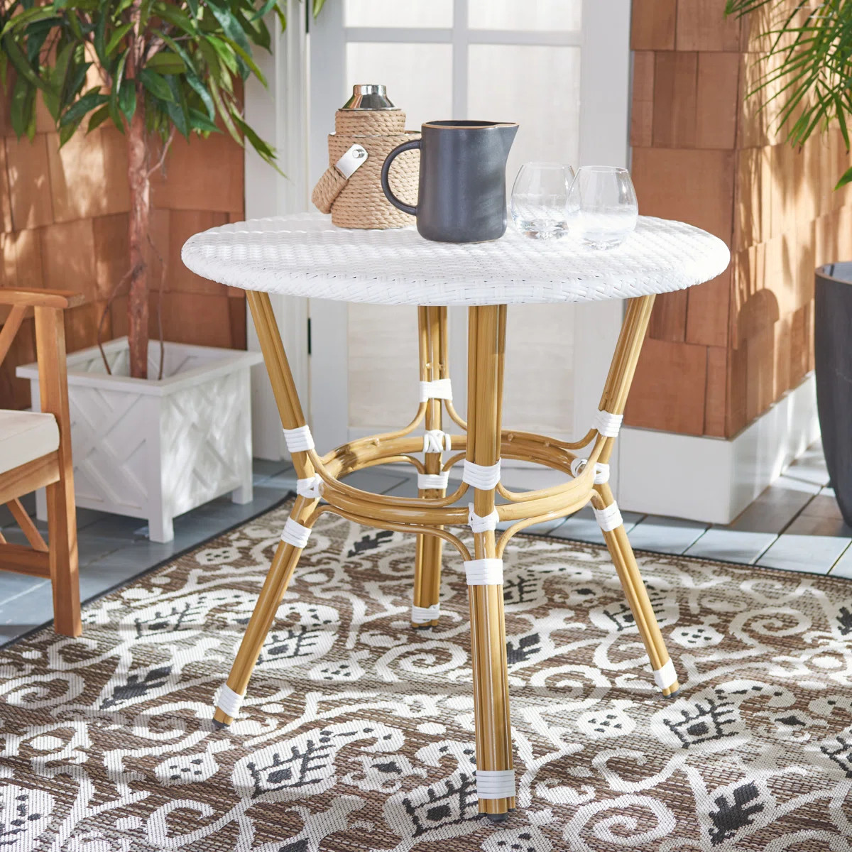 Wilburg Round Metal Outdoor Bistro Table , 31.5'' in. W 31.5'' in. D | Wayfair North America