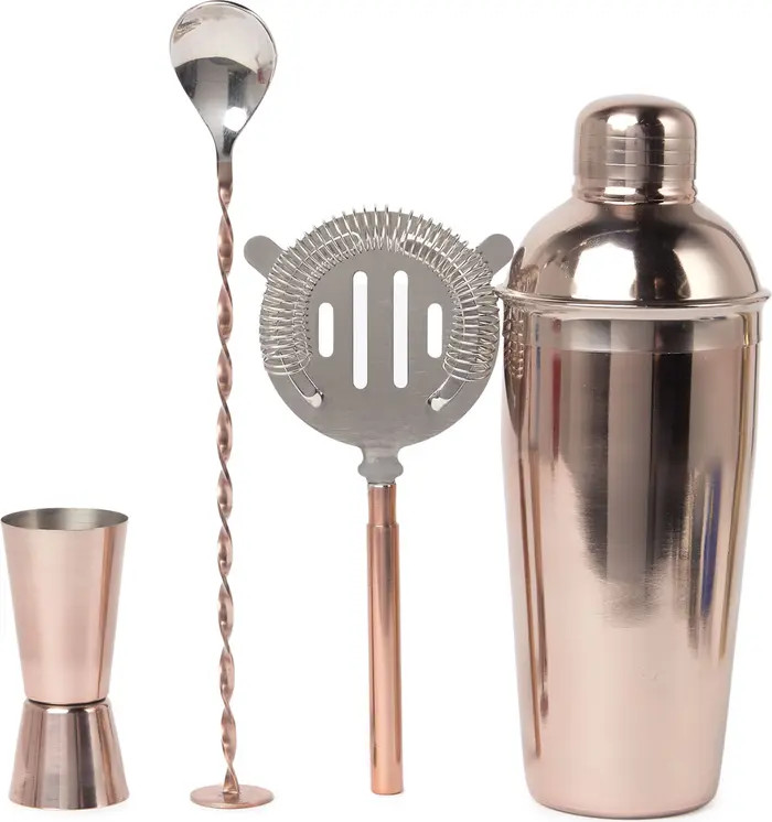 JAY IMPORTS Stainless Steel 4-Piece Cocktail Mixer Bar Set - Copper | Nordstromrack | Nordstrom Rack