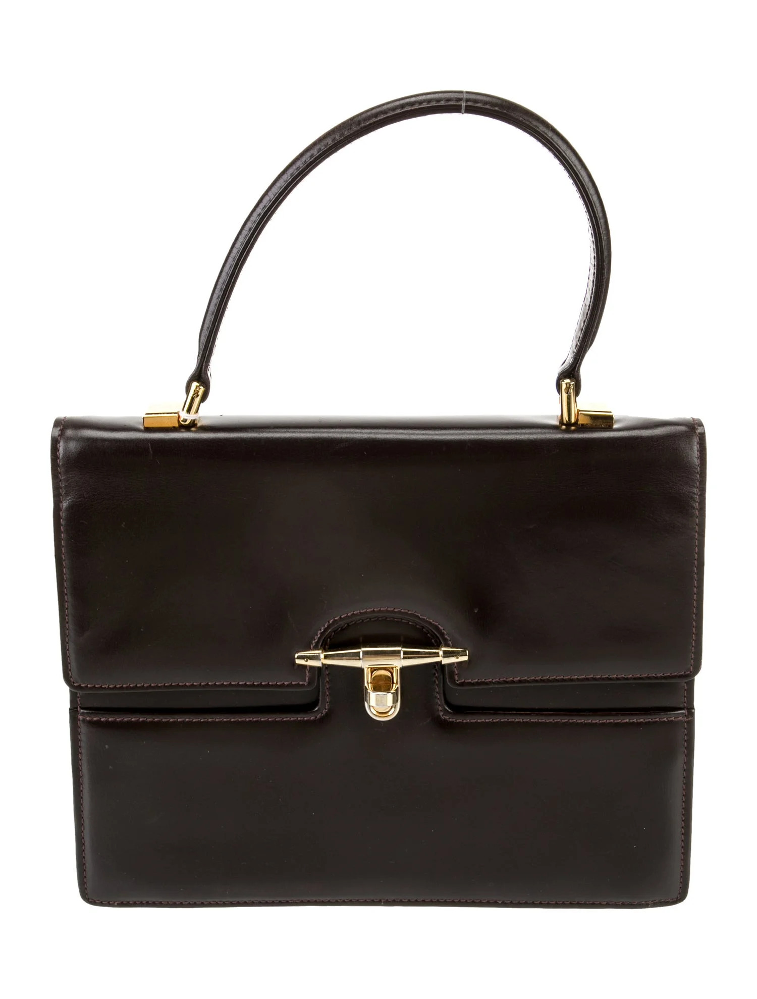 Leather Top Handle Bag Vintage | The RealReal