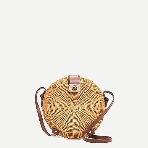 Round rattan crossbody bag | J. Crew US