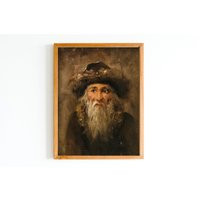 Art Print | Old Man Portrait Oil Painting Vintage Art Prints Antique Artwork Bearded Classic | Etsy (US)