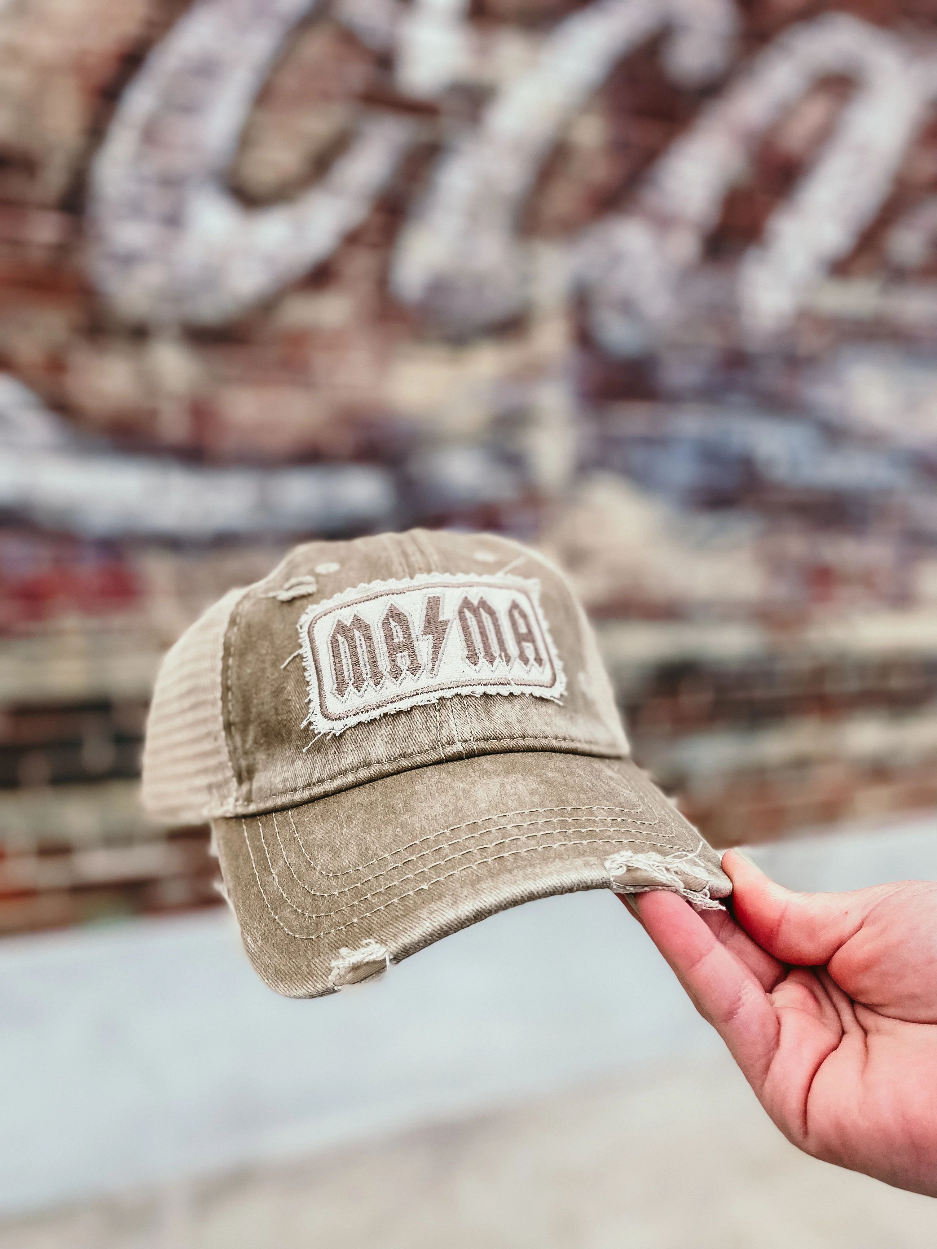 Mama Distressed Ball Cap | The Rowe Boutique