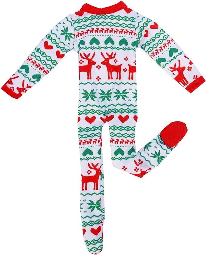 E-TING Santa Clothes Onesie Pajamas PJs Nightgown for elf Doll Christmas Accessories | Amazon (US)