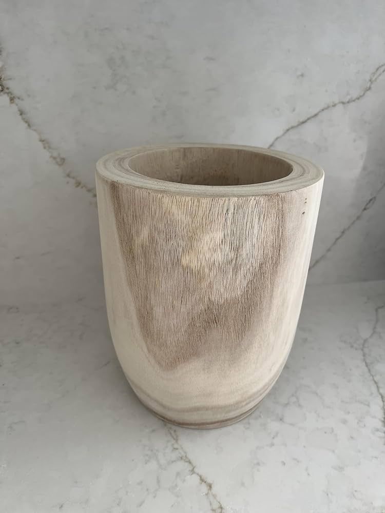 Medium Paulownia Hand Carved Word Vase by Found Home 11.8x9.8x7.5, for Home décor, Flower vase, ... | Amazon (US)