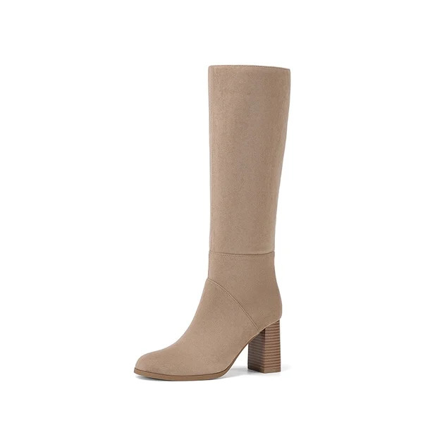 Women's Faux Suede Block Heel Knee-High Boots | Dream Pairs