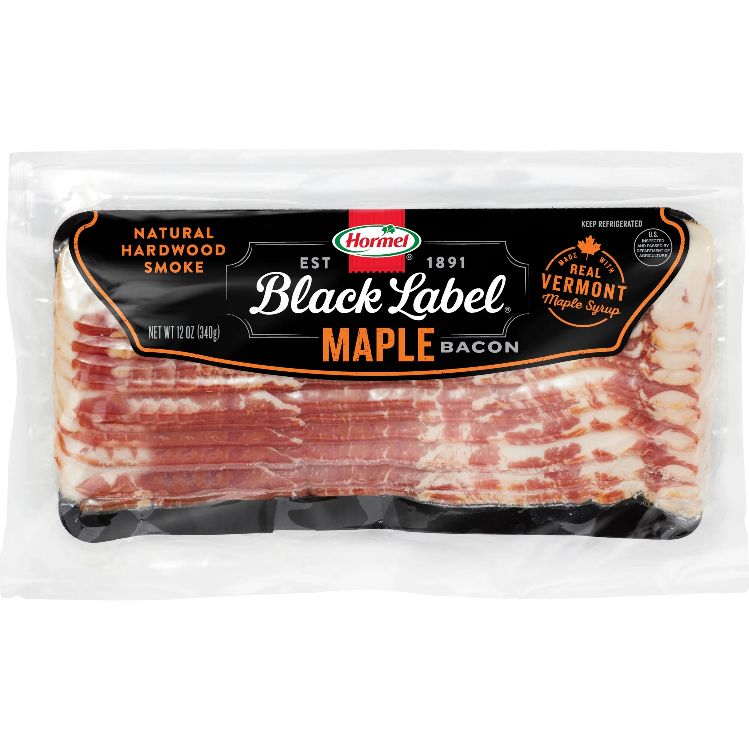 HORMEL BLACK LABEL Maple Syrup Thick Cut Pork Bacon, 12 oz Plastic Pouch | Walmart (US)