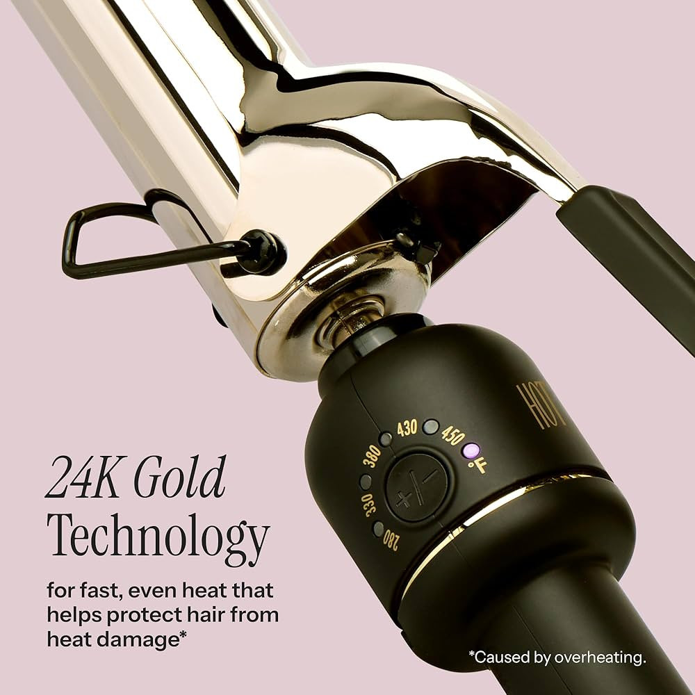 Hot Tools 24K Gold Professional 1" Extended Barrel Curling Iron | Amazon (US)