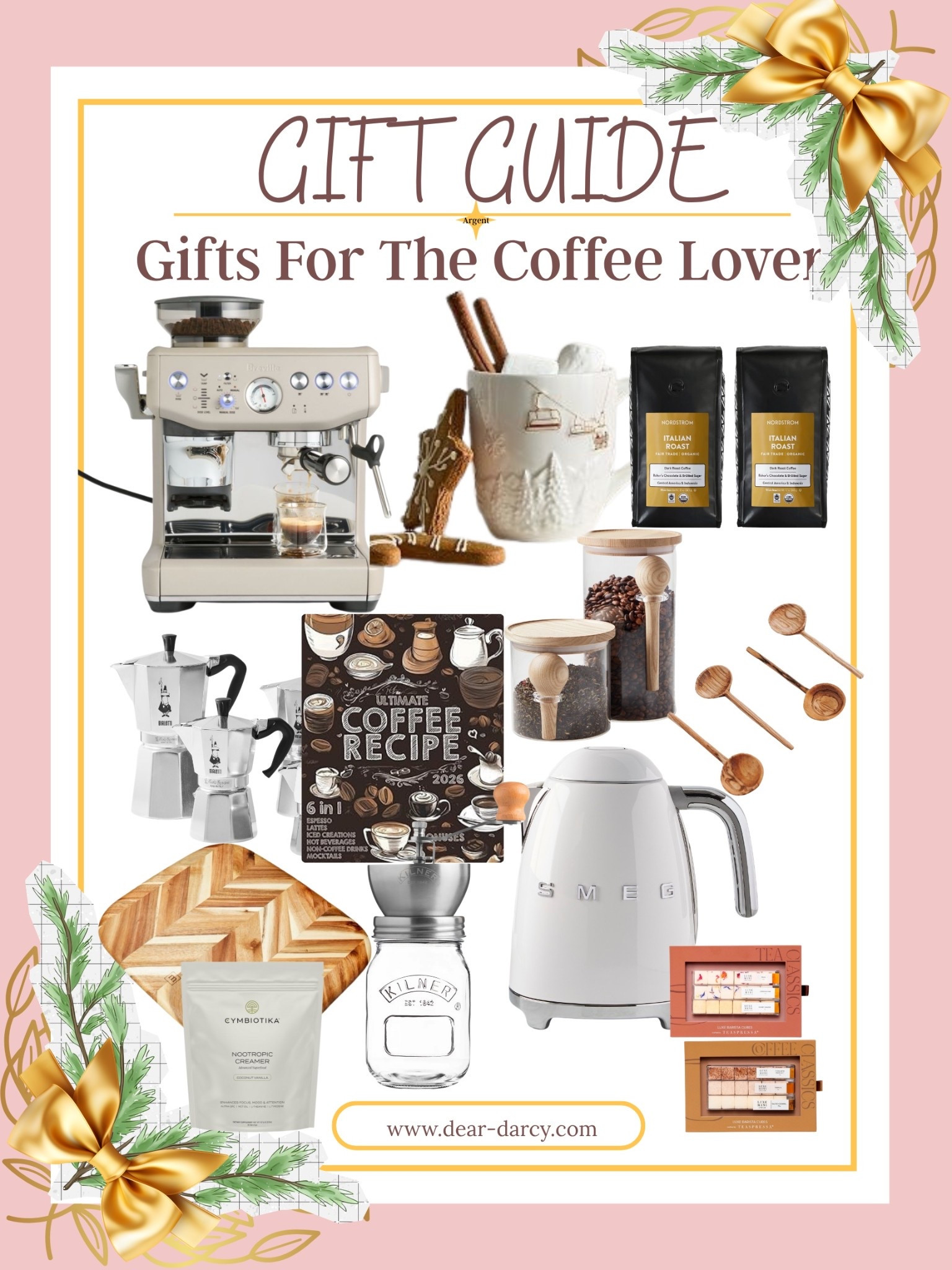 Gifts for the Coffee Lover

Breville  Barista Express  Impress Espresso Machine in Almond Nougat|

Whistler Chalet Embossed Mugs – Set of 4|

2-Pack Fair Trade Organic Italian Dark Roast whole Bean| 

Stove top Espresso maker| Classic Coffee & Tea set|

The Ultimate Coffee Recipe Book: Unlock 180 Creative Coffee Delights for Enthusiasts|

Hold Everything Coffee & Tea Stackable Canisters | 

Wooden Coffee Spoons set for 4|

Smeg electric Kettle|

 CYMBIOTIKA Nootropic Creamer |

Coffee Grinder set Manual grinder with glass jar| 

Herringbone Cutting board| 

#LTKCyberWeek #LTKHome #LTKGiftGuide